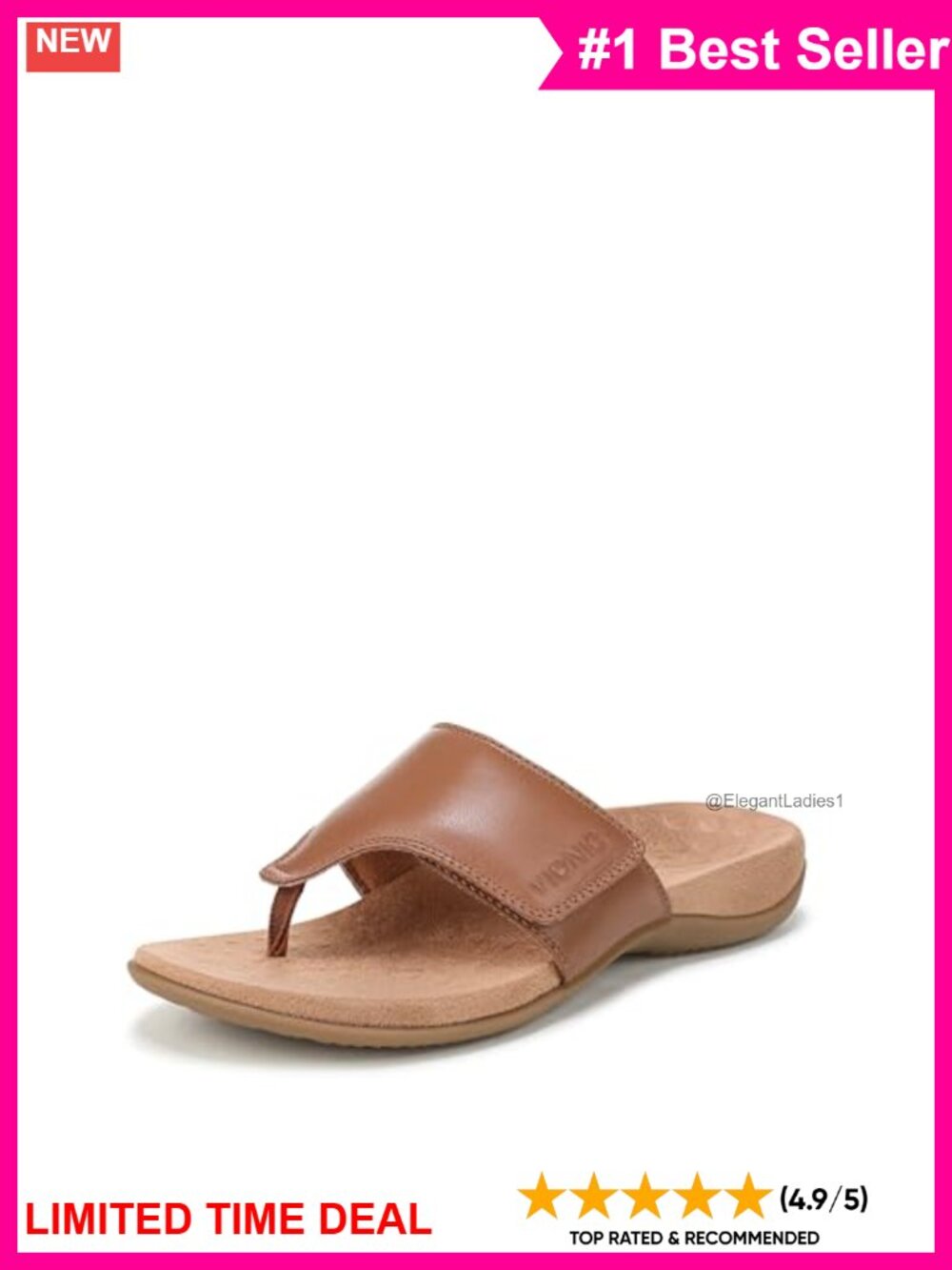 Vionic Renee Thong Sandals Leather Platform Arch Support
